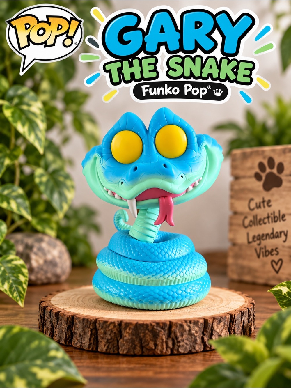 Funko Gary the Snake Pop! Figure - Bright Blue with Yellow Eyes
